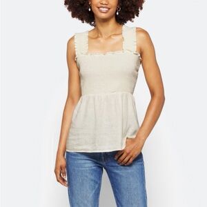 Market & Spruce Cream Smocked Top